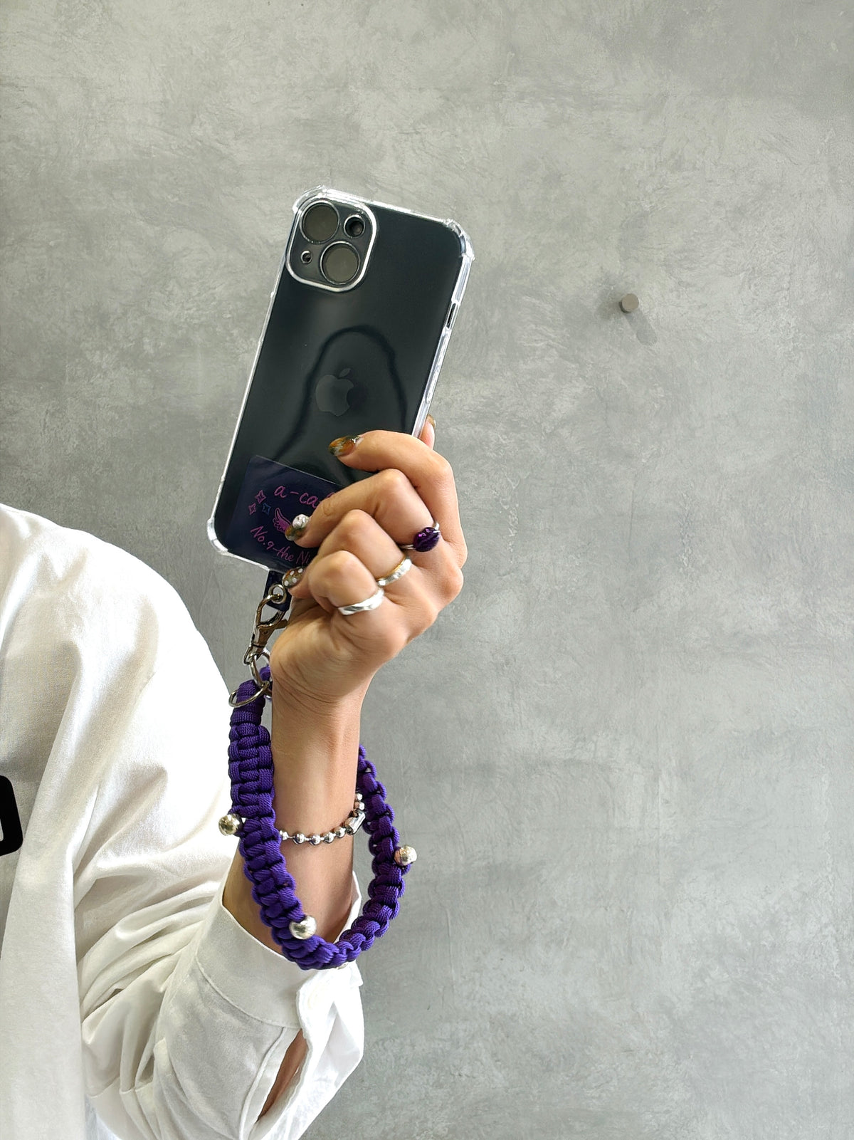 ⭐︎コラボ【予約販売】ザナインズカラーの2way仕様スマホショルダー／ホイップウェーブ＆パール／受注生産
