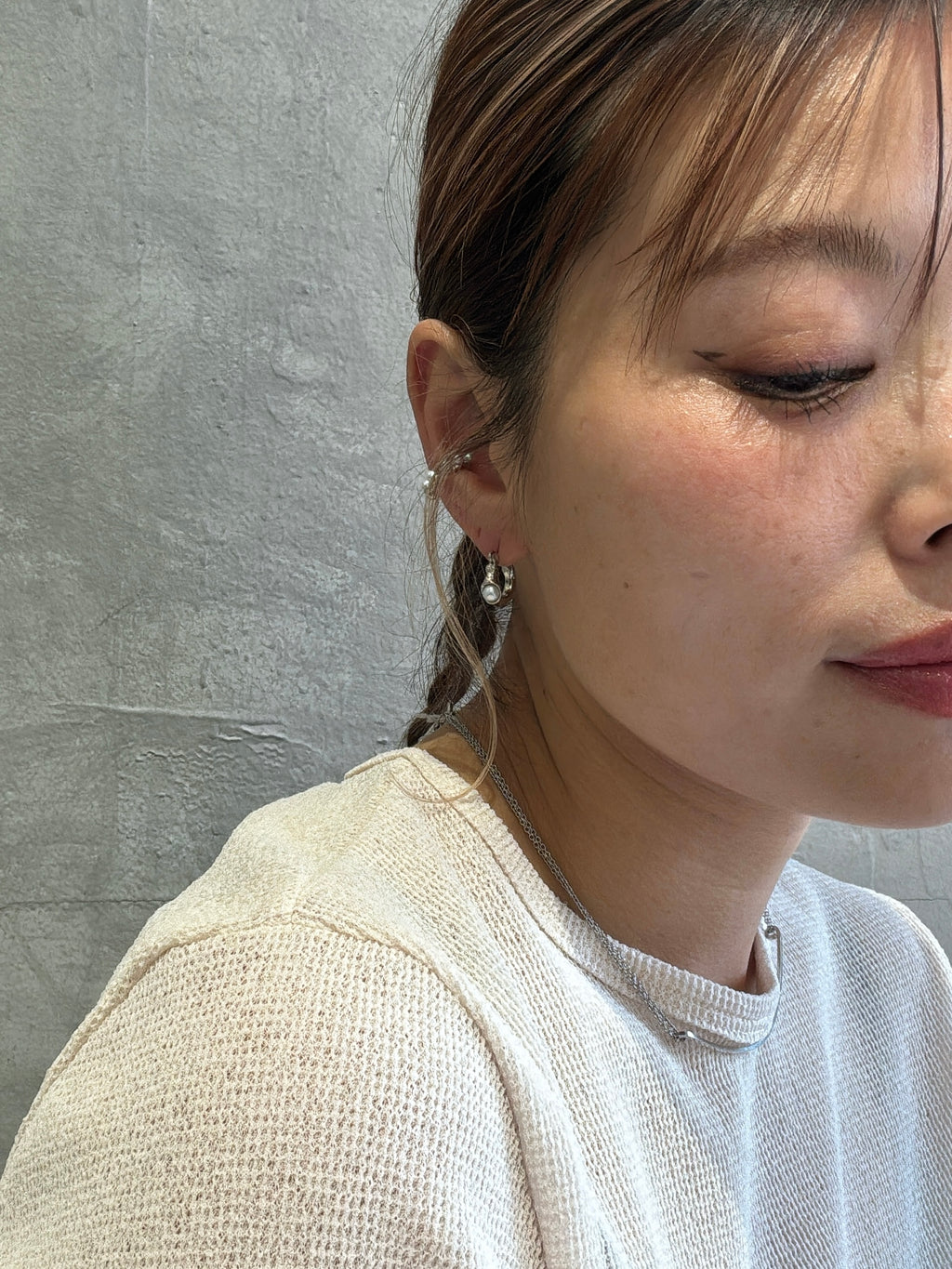 【予約販売】ニュアンスメタルパールピアス