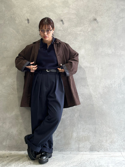 衿付きミラノリブニット／palm RICHE