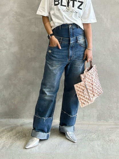 Wウエストデニムパンツ／VERSEAU