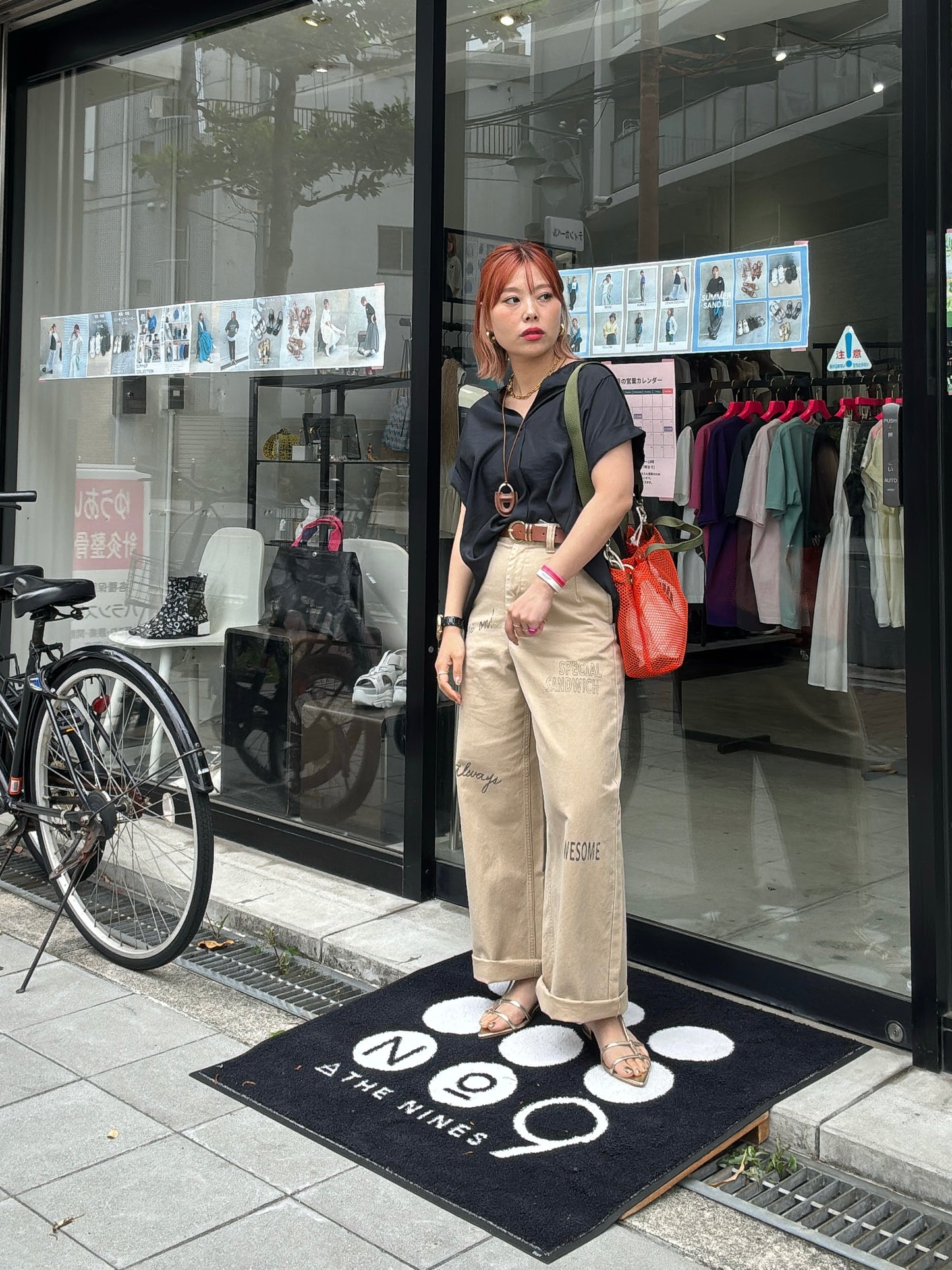 プリントコットンツイルパンツ／LE MÉLANGE