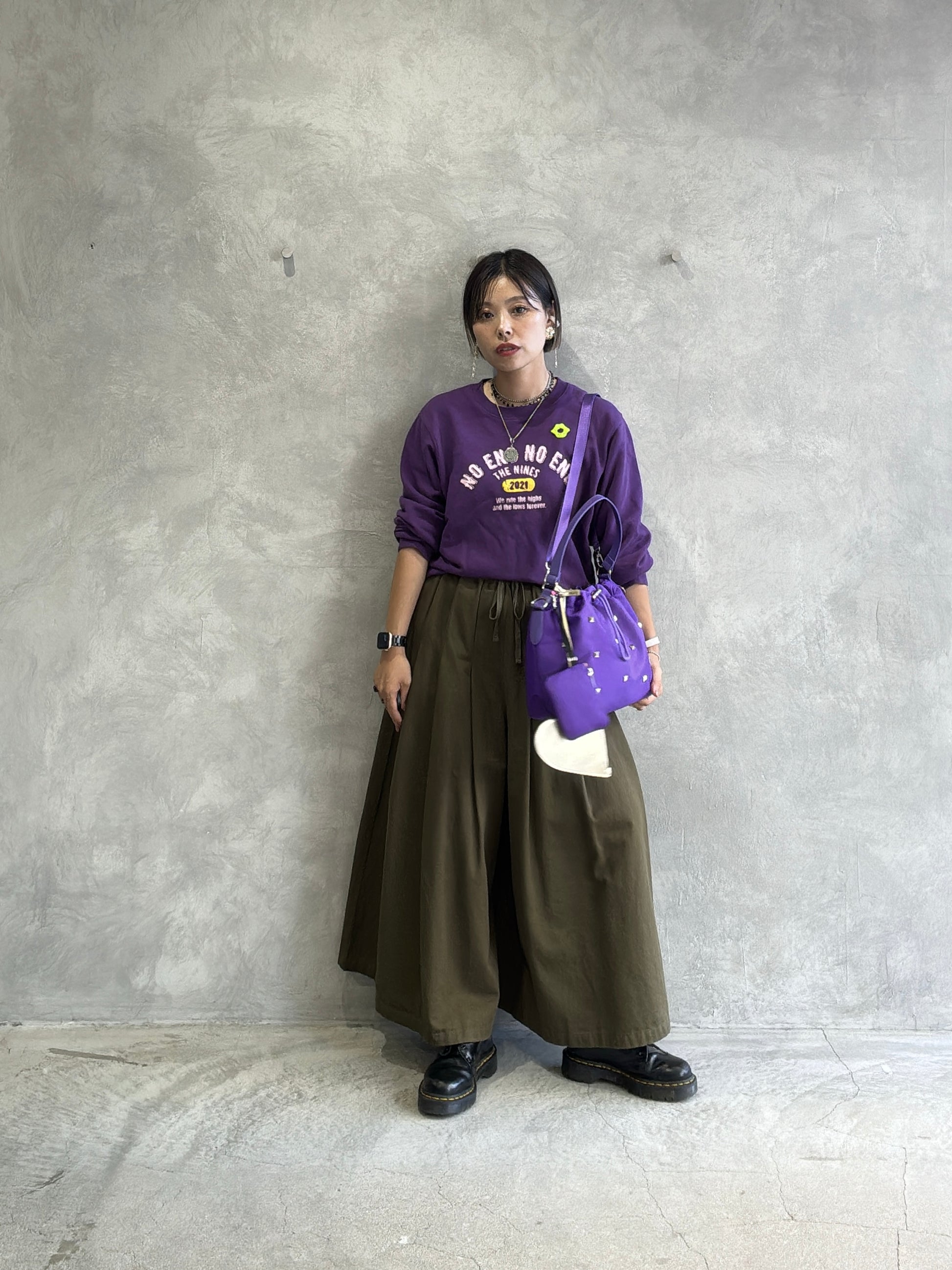 【予約販売】スタッズパディング巾着バッグ／cheek