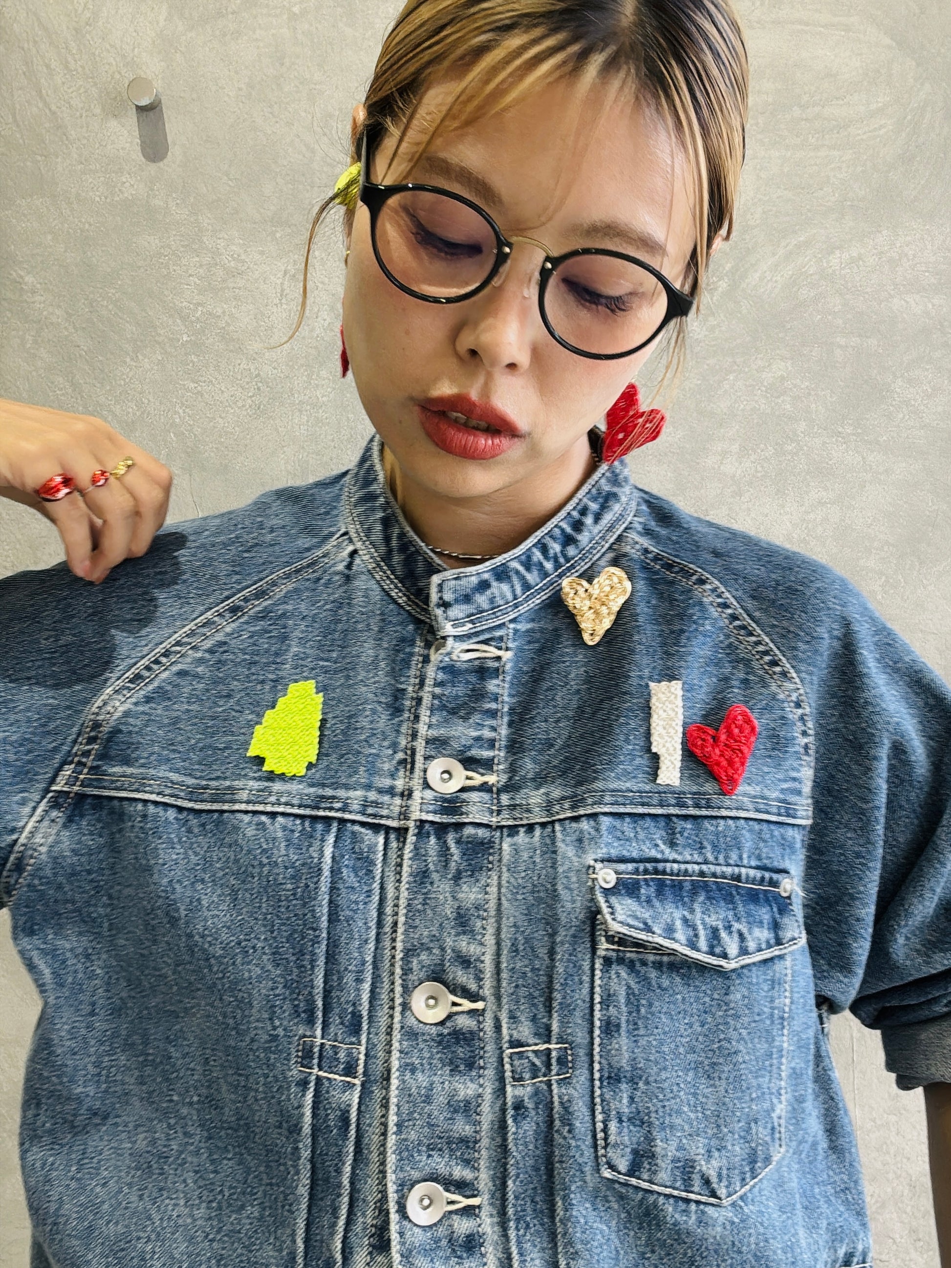 結び屋虹園×No.9コラボ／ハートの揺れるピアス（ピアス・イヤリング）