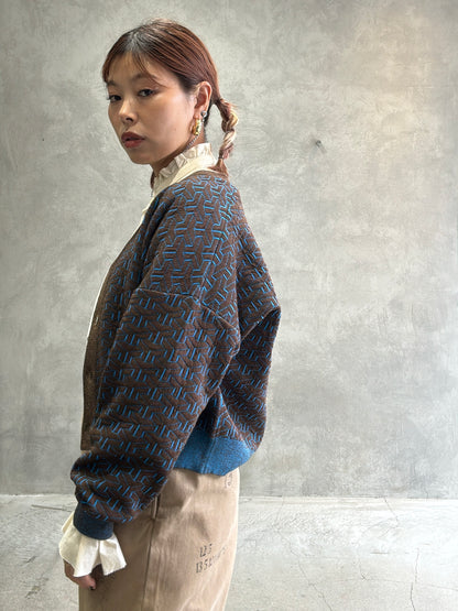 連続柄ニットカーディガン／LE MÉLANGE