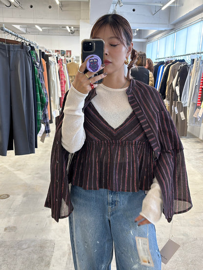 受付終了【予約販売】ストライプ柄・チェック柄シャツ／8613211／LE MÉLANGE