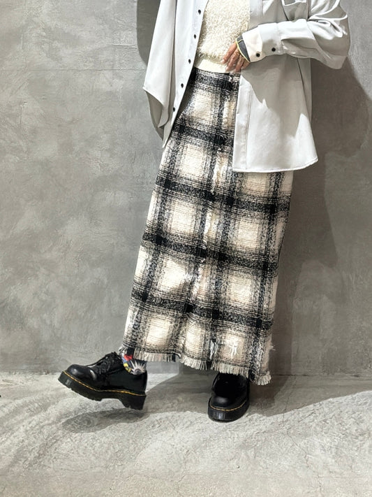 クラッシュツイードタイトスカート／the Nines