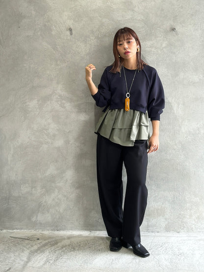 ドッキングフリルトップス／Trois