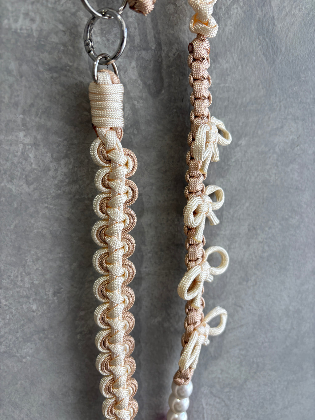 ⭐︎コラボ【予約販売】3wayパラコードショルダー／リボンパール／受注生産