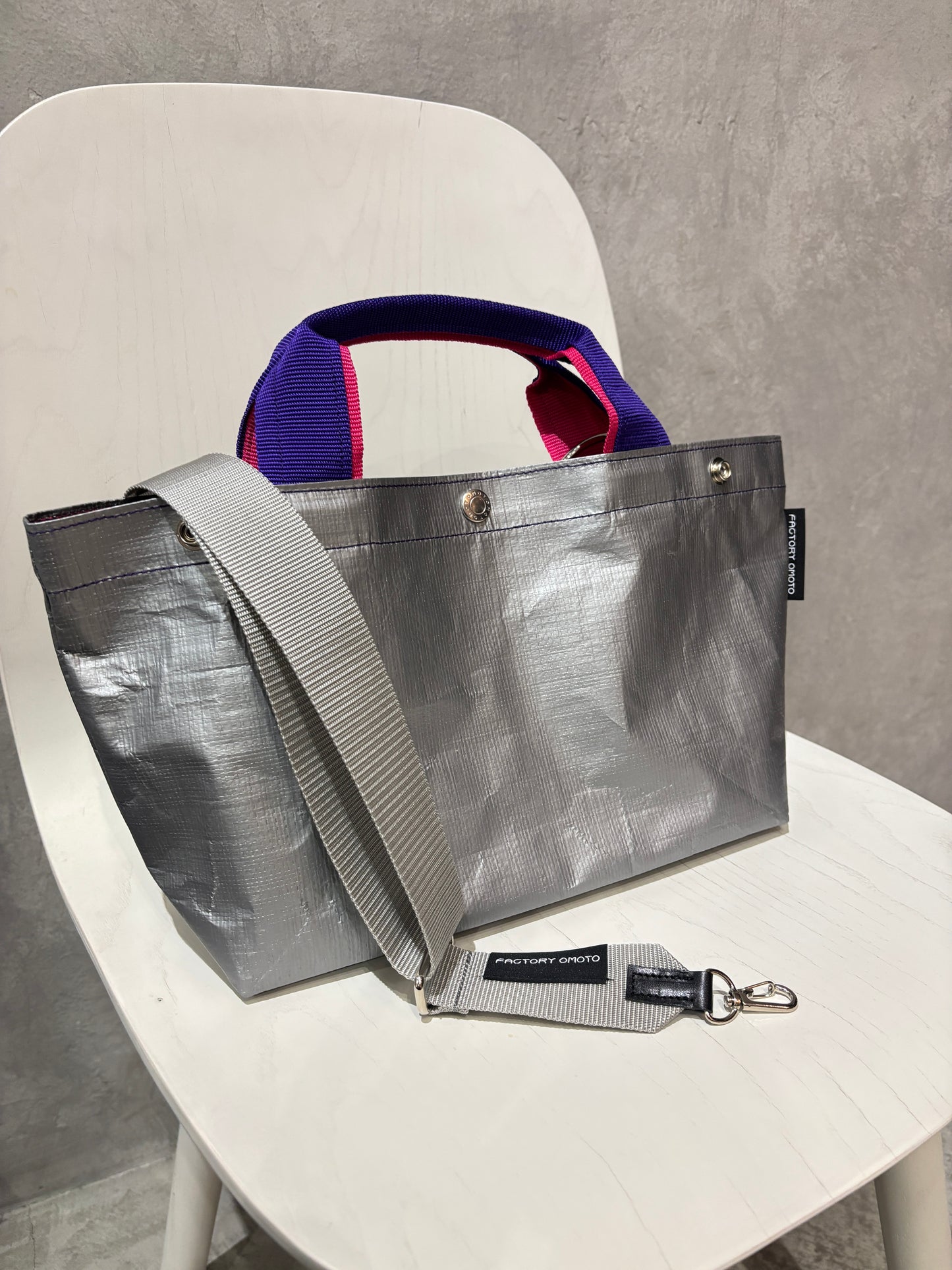 【予約販売】パープル×ピンク（本体：シルバー）／FACTORY OMOTO／BASIC TOTE