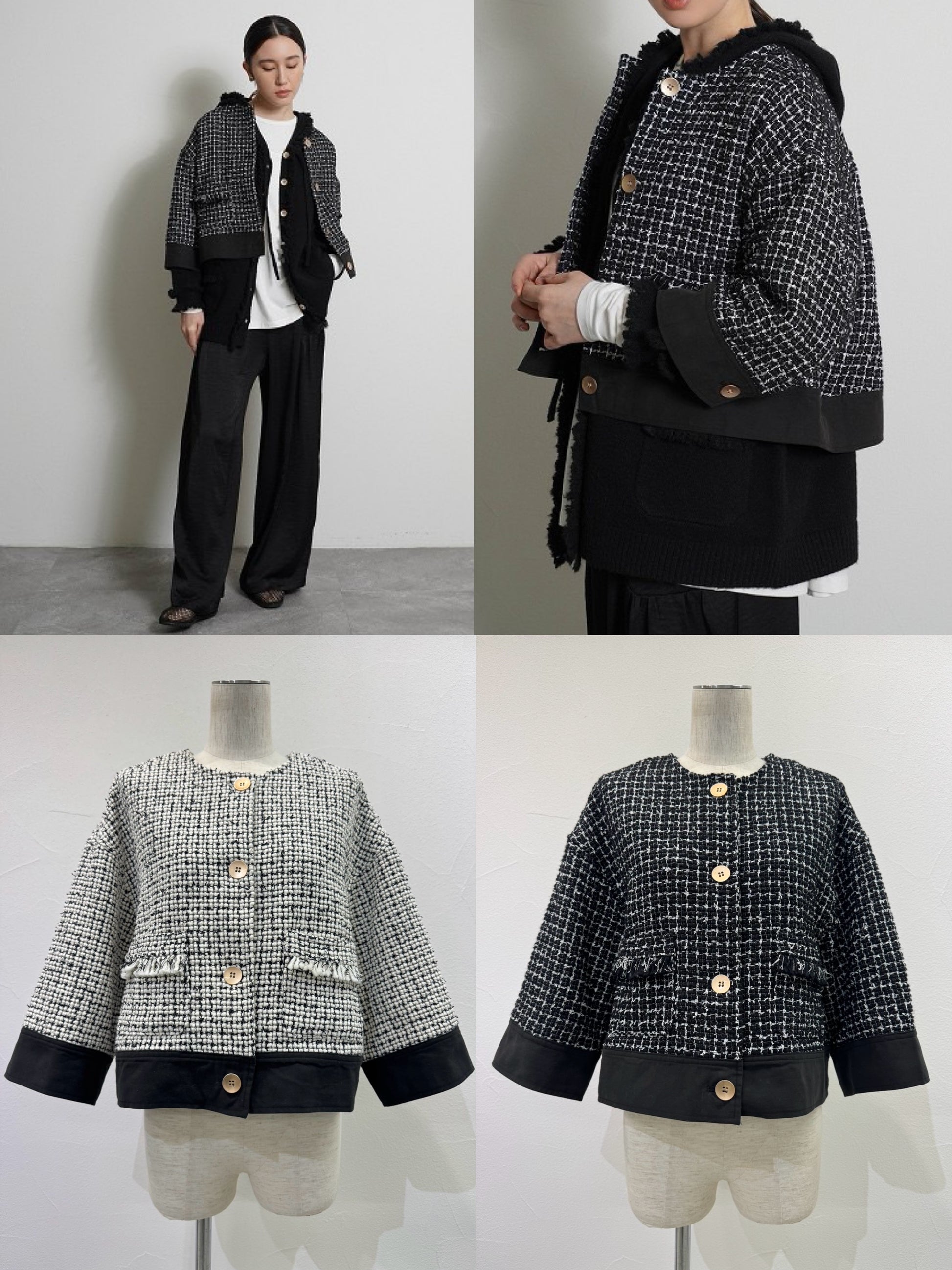 【予約⚡︎販売】ハーフスリーブツイードJK／604484／CYAN tokyo／2026 AW#1