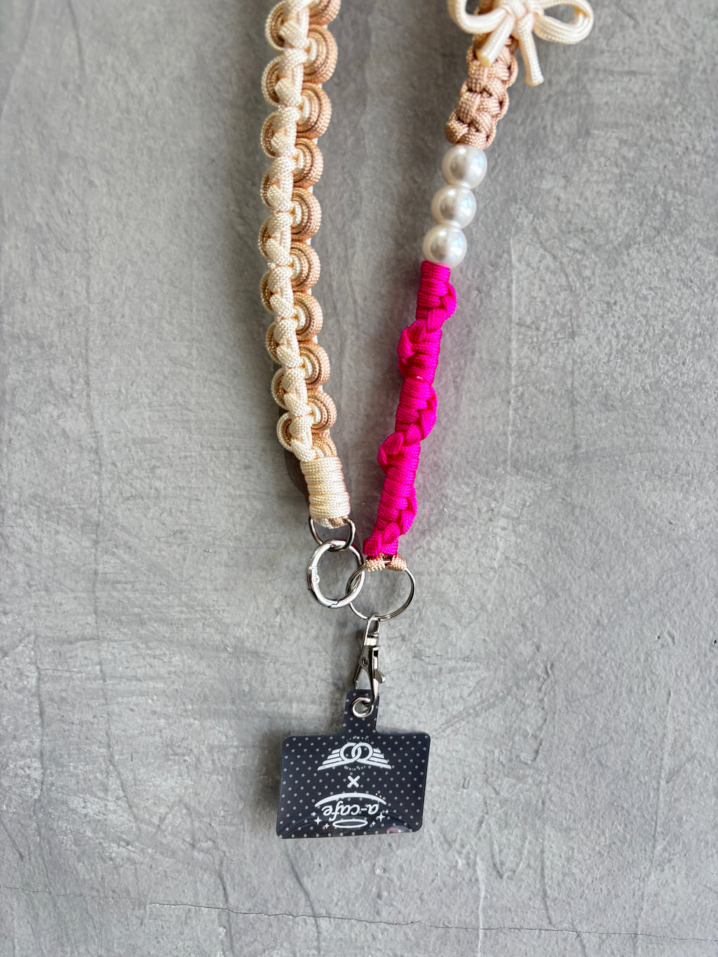 ⭐︎コラボ【予約販売】3wayパラコードショルダー／リボンパール／受注生産