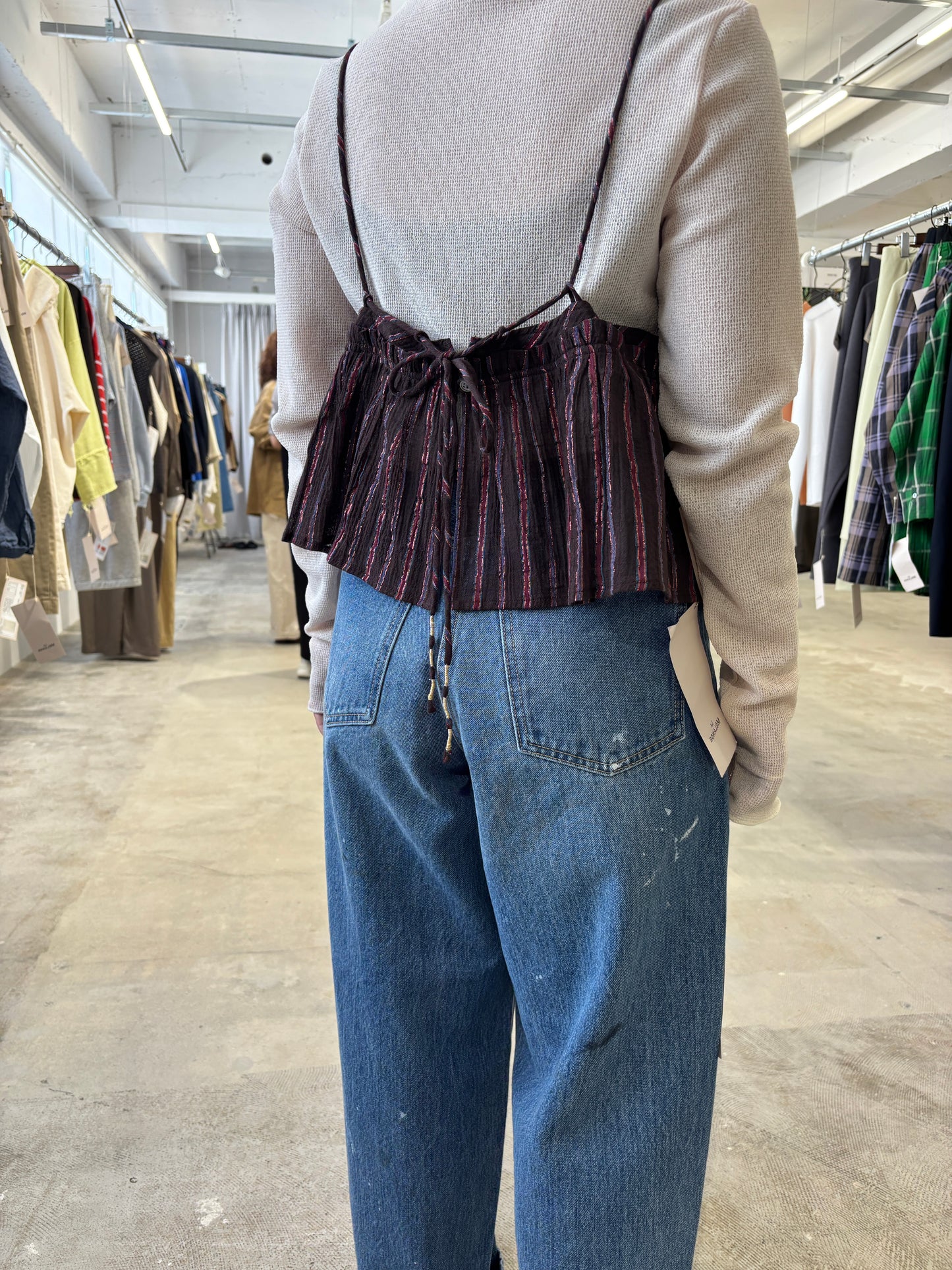 受付終了【予約販売】ストライプ柄・チェック柄キャミソール／8613210／LE MÉLANGE