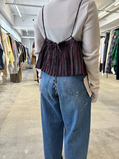 受付終了【予約販売】ストライプ柄・チェック柄キャミソール／8613210／LE MÉLANGE