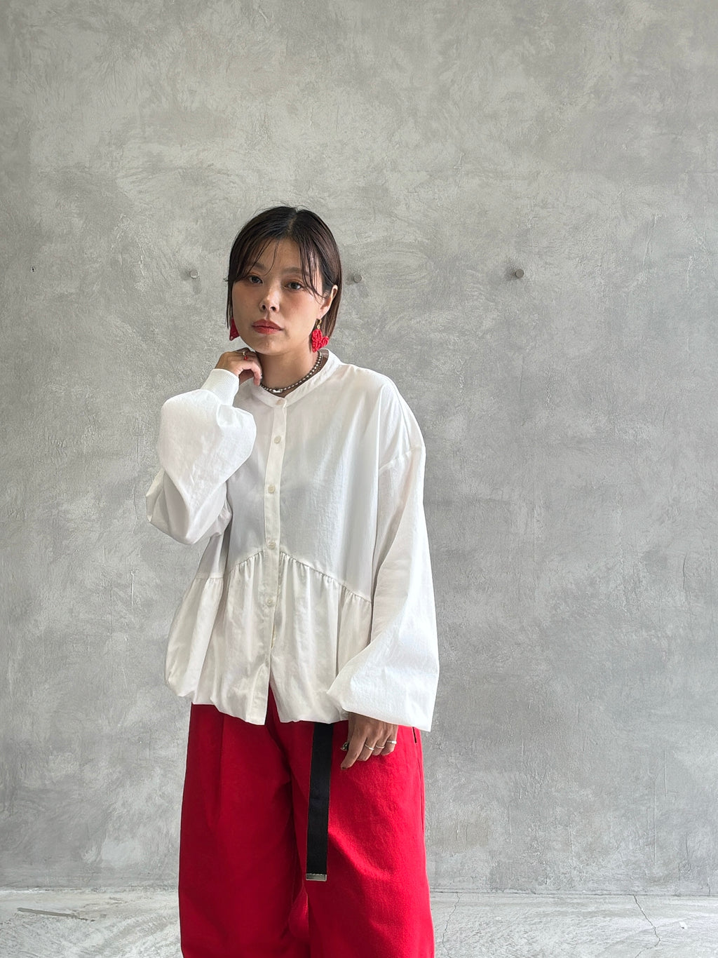 ギャザーバルーンシャツ／604489／CYAN tokyo／2026 AW#1