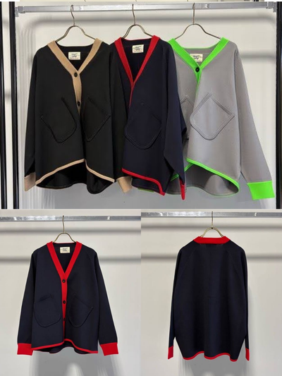 【予約⚡︎販売】バイカラーネックカーディガン／MG KN - 27005 - S／MARGAUX VINTAGE／2027 PRE SPRING COLLECTION