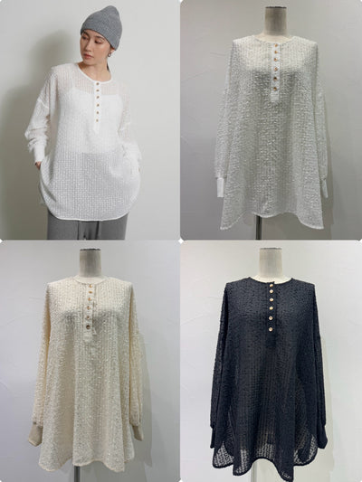 【予約⚡︎販売】ループカットシアジャガードヘンリー／604491／CYAN tokyo／2026 AW#1