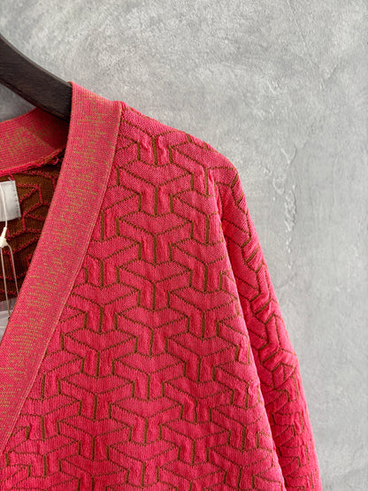 連続柄ニットカーディガン／LE MÉLANGE