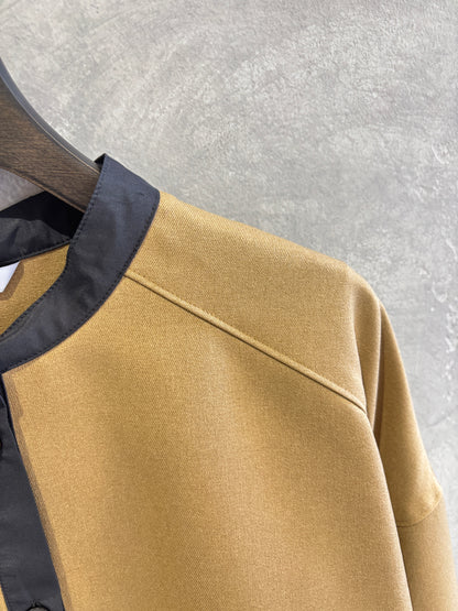 ノーカラードッキングシャツ／trois