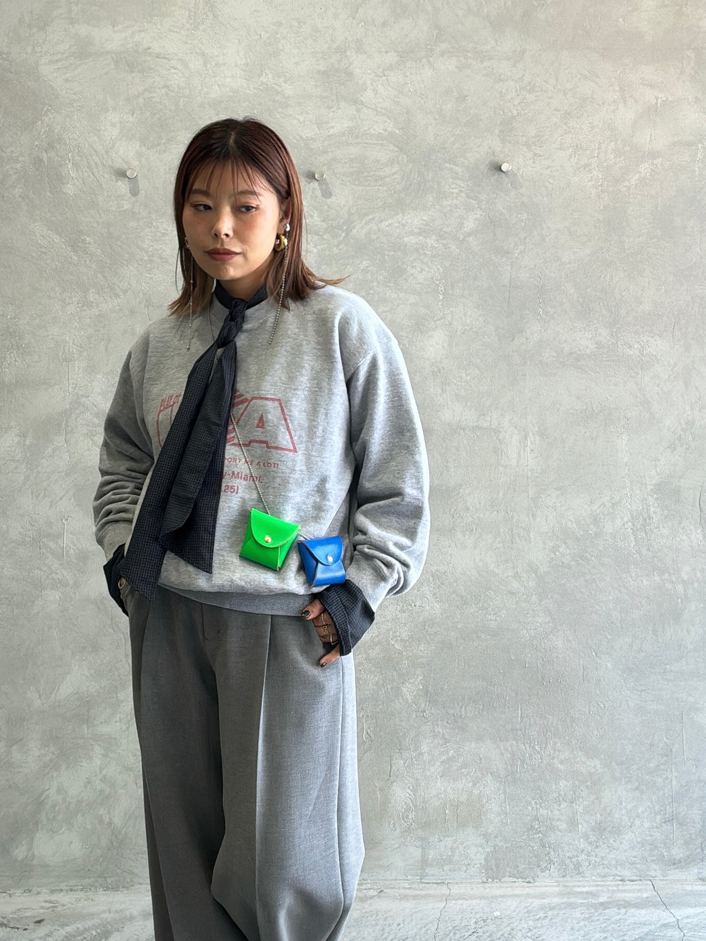 タイ付きチェックシャツ／LE MÉLANGE