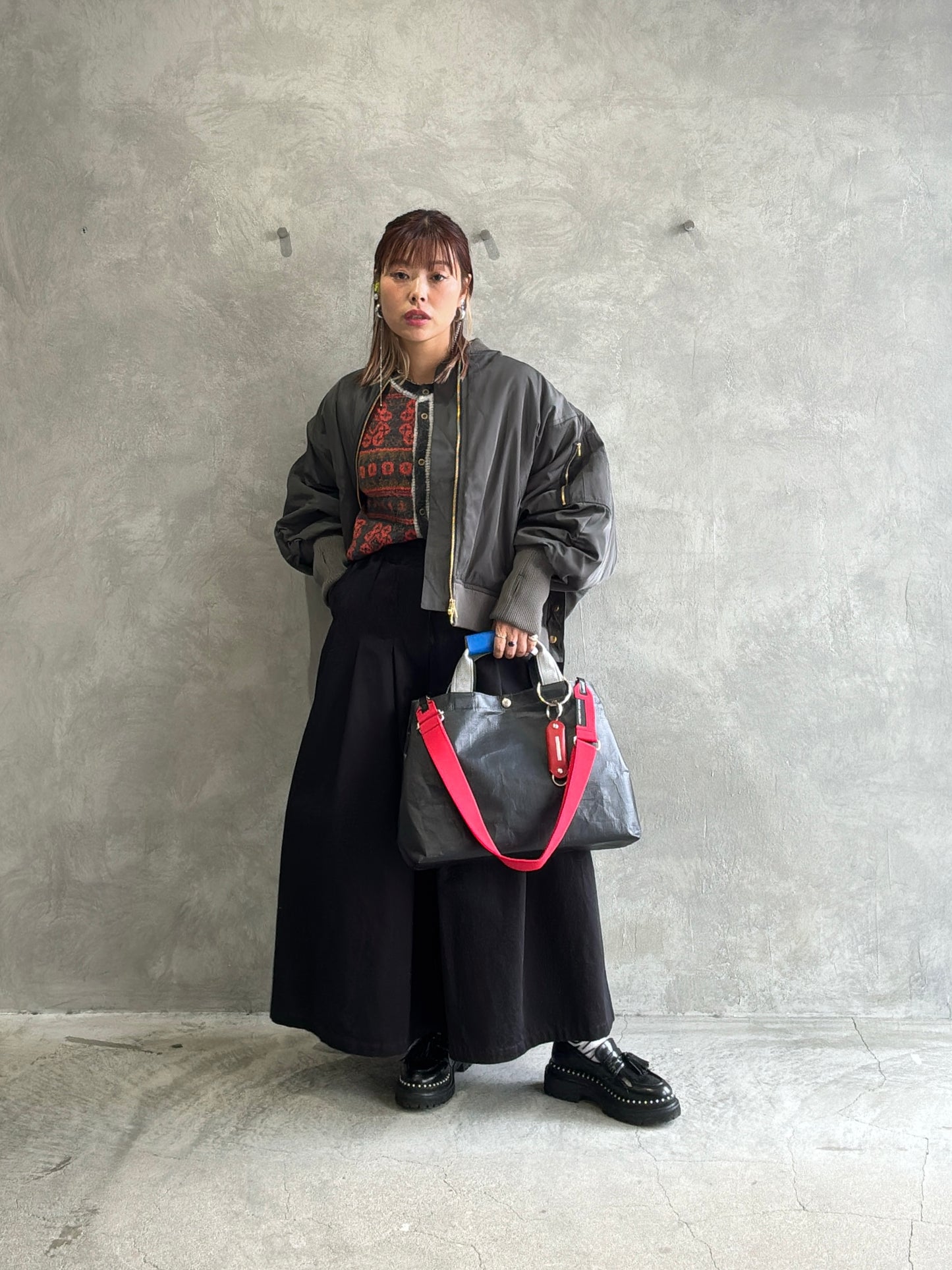 ナイロンツイルポンチョライクMA-1／trois