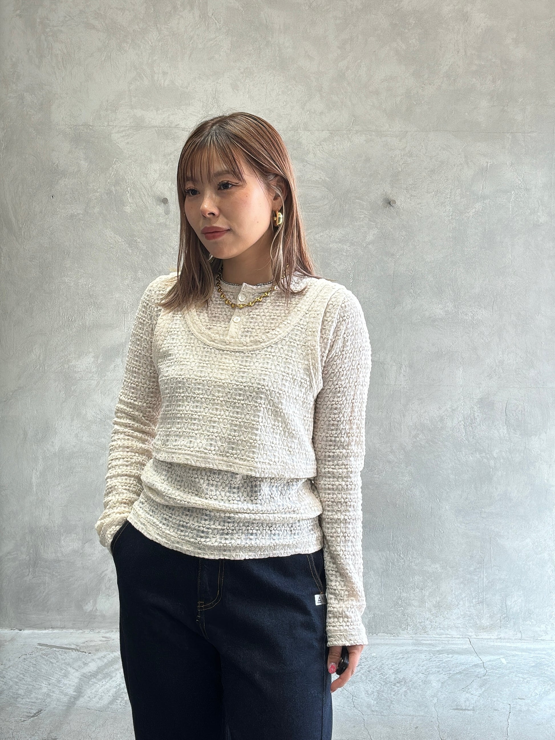 ショート丈キャミソール／8611001／LE MÉLANGE