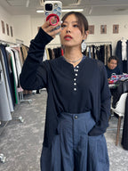 【予約⚡︎販売】ノースリドットVネックヘンリー／710563／CYAN TOKYO／2027SS #1