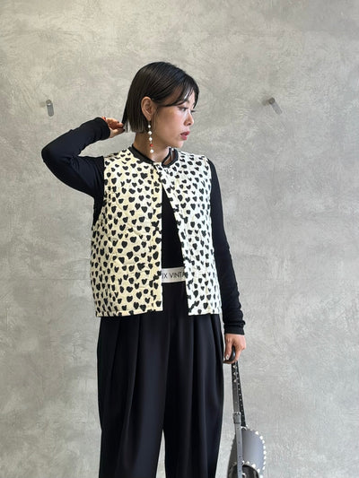 ハート柄パディングベスト／MG JK-26086-A／MARGAUX VINTAGE／2026 AW＃1