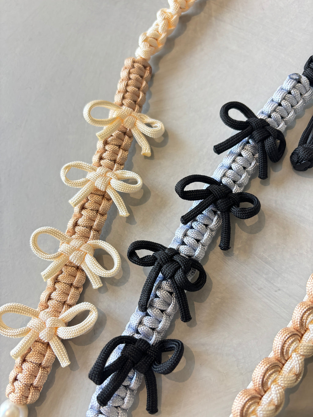 ⭐︎コラボ【予約販売】3wayパラコードショルダー／リボンパール／受注生産