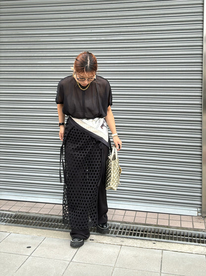 メッシュレイヤードパンツ／LHELBIE