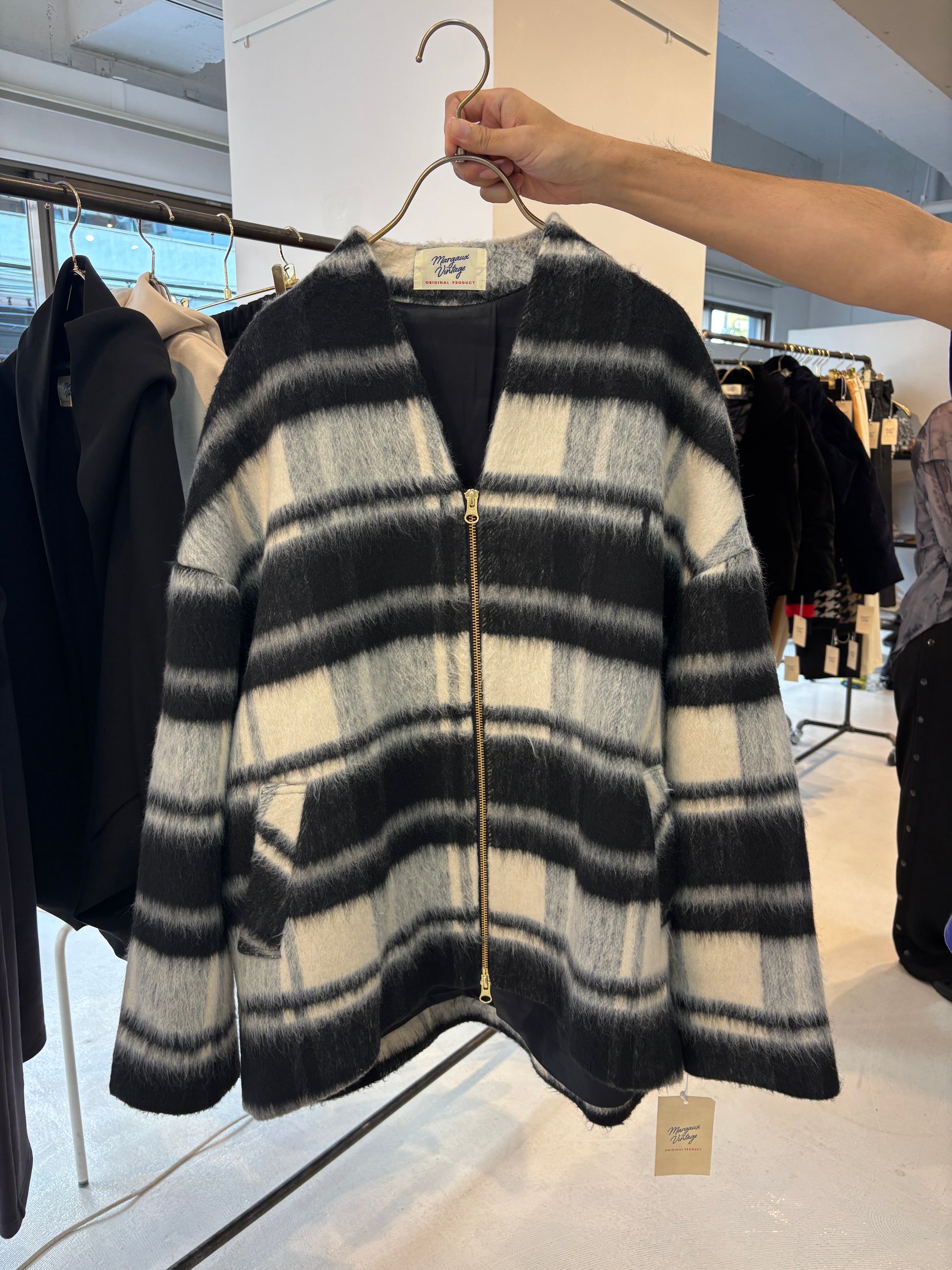 【予約⚡︎販売】シャギージップコート（チェック柄）／MG CO-26129-A／MARGAUX VINTAGE／2026 AW＃2