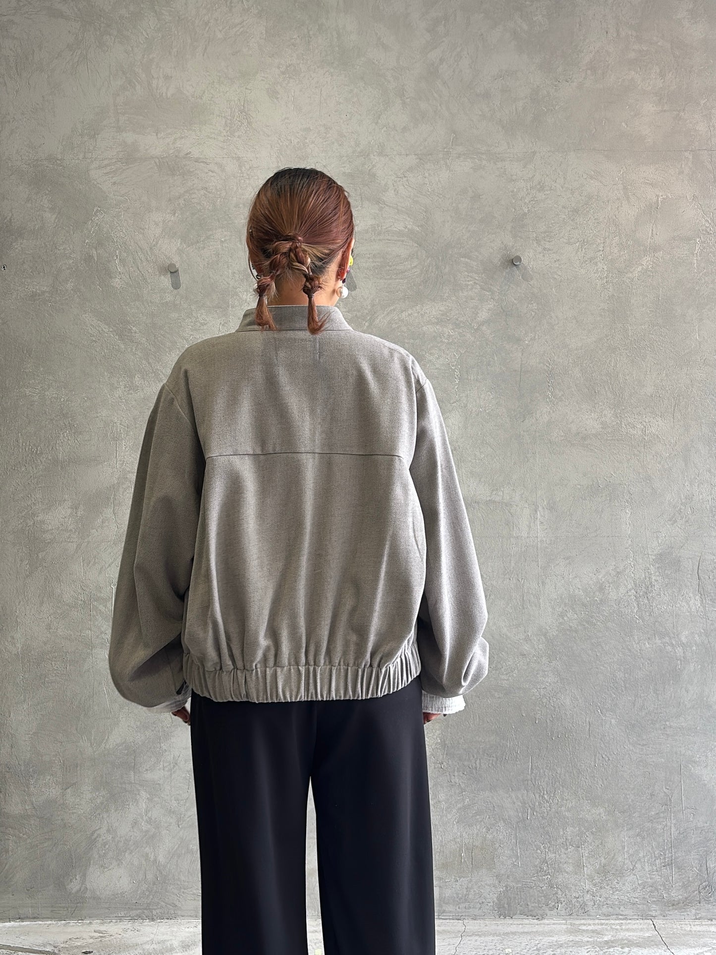 ワイドスリーブウーリーショートブルゾン／CYAN tokyo