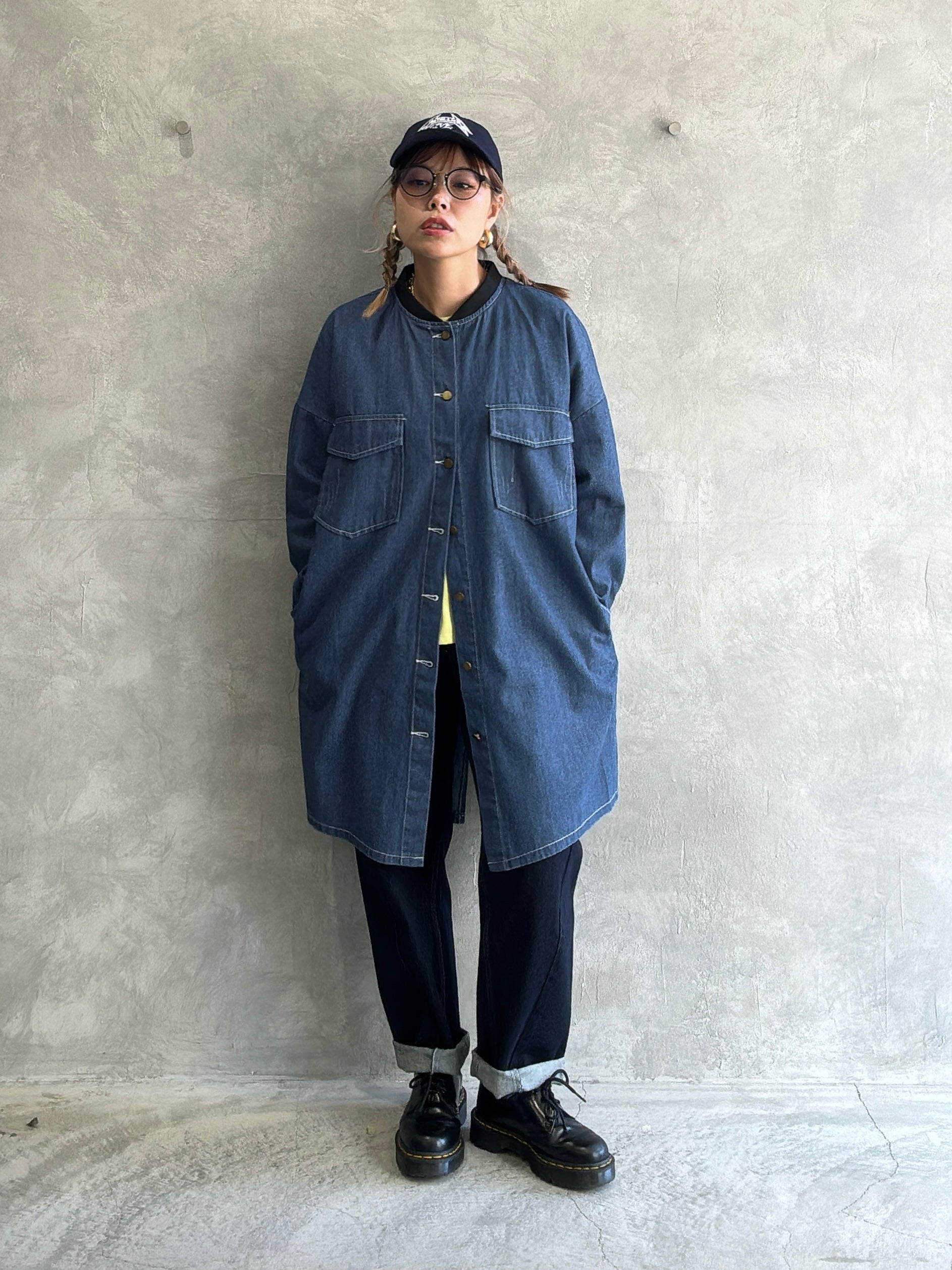 ロングデニムシャツ