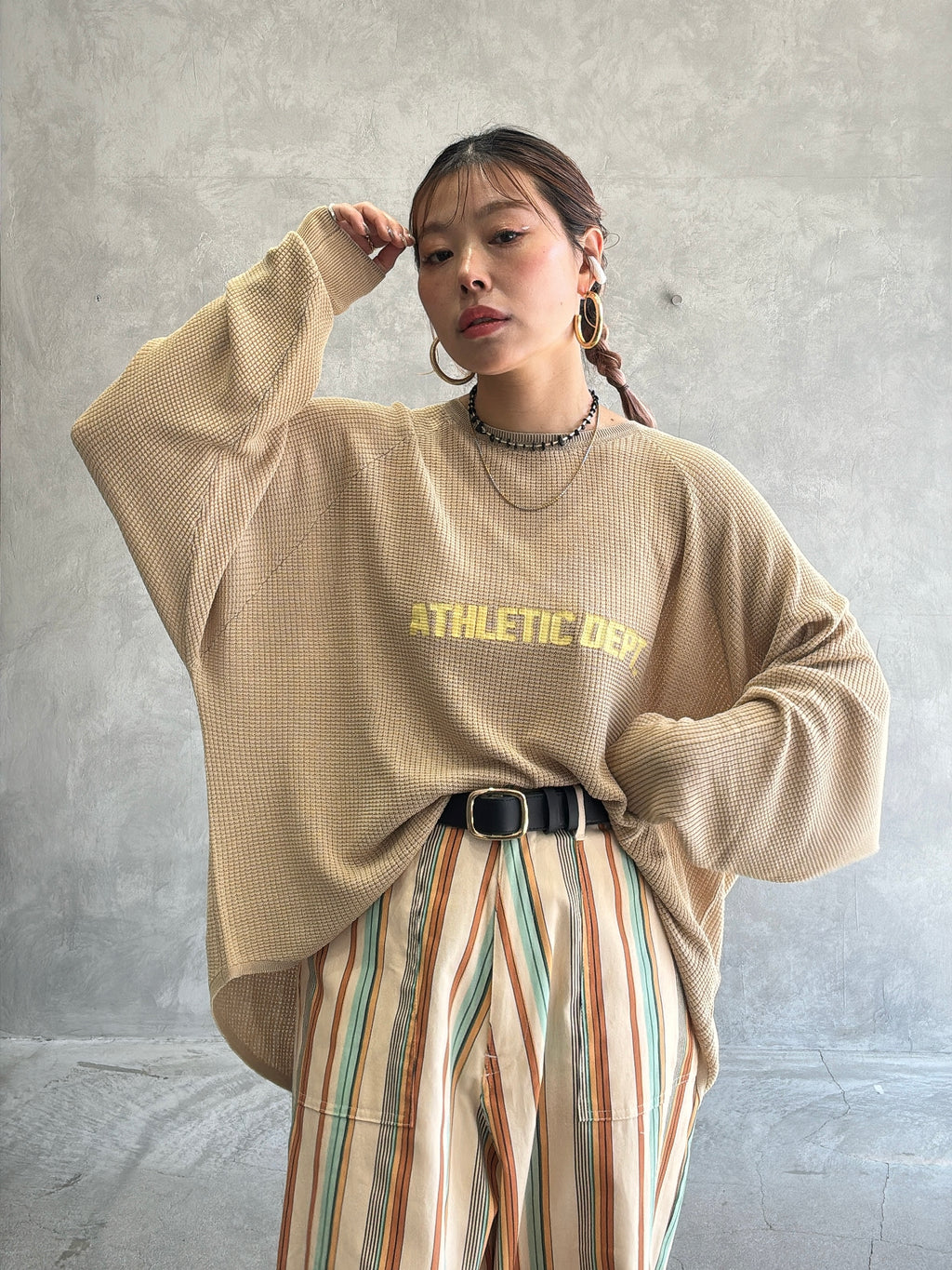 【再入荷】ワッフルドルマンロンT／flamingo firm