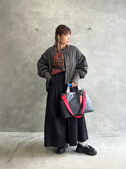 ナイロンツイルポンチョライクMA-1／trois