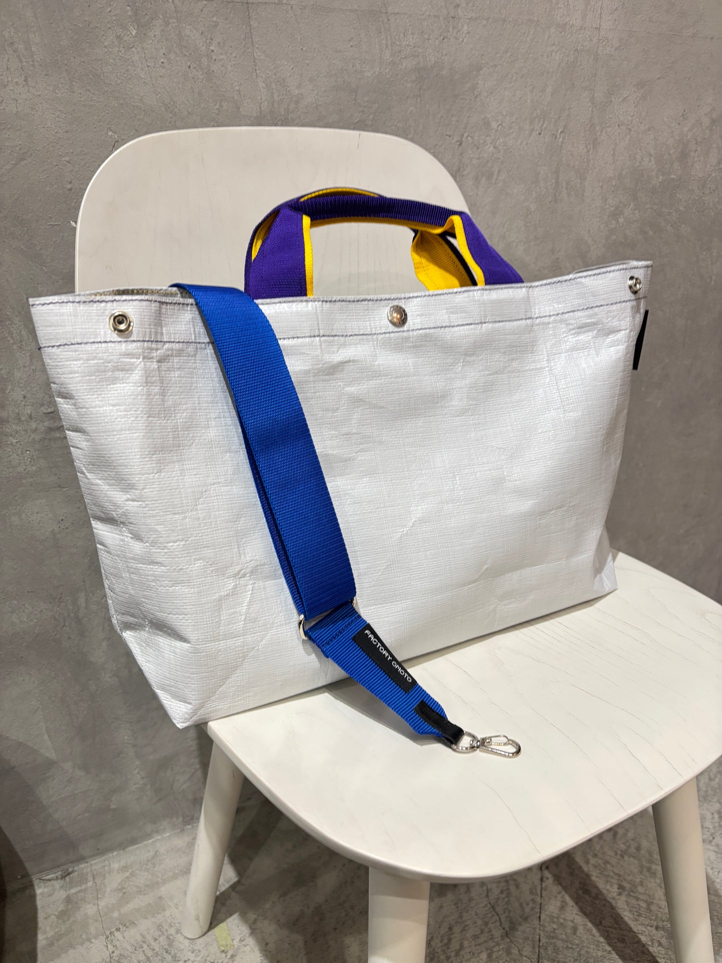 【予約販売】パープル×イエロー（本体：ホワイト）／FACTORY OMOTO／BASIC TOTE