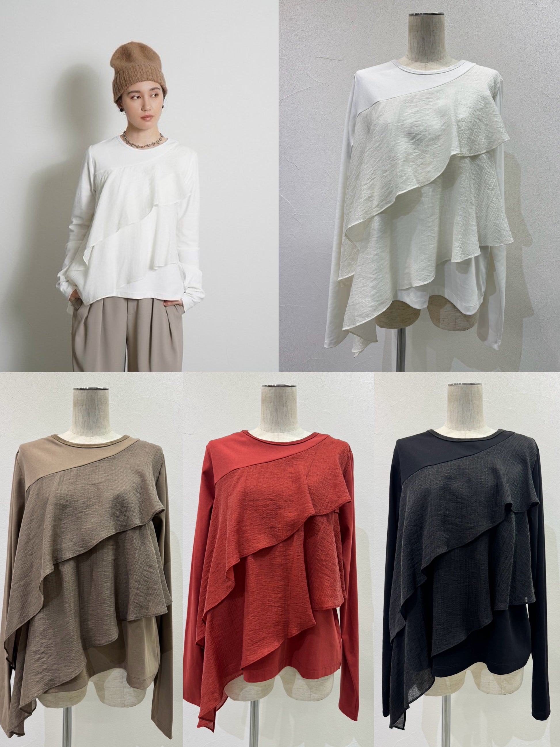 【予約⚡︎販売】アシメフリルコンビTOPS／604486／CYAN tokyo／2026 AW#1