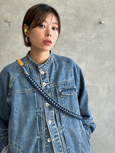 ⭐︎コラボ【予約販売】Denim・デニムカラー／2wayパラコードスマホショルダー／ネオホイップウェーブ／受注生産