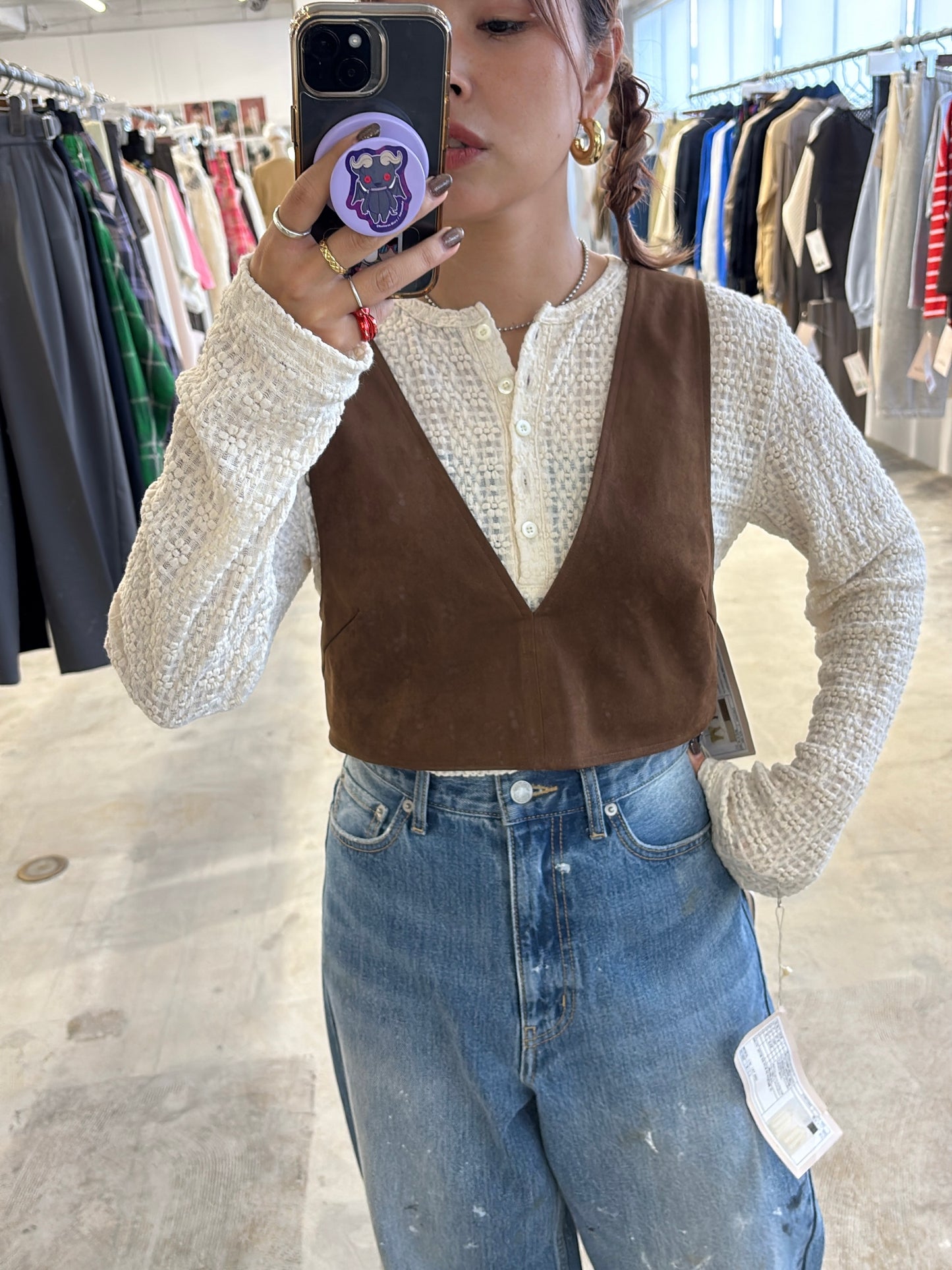 受付終了【予約販売】ECOスウェードベスチェ／8613701／LE MÉLANGE