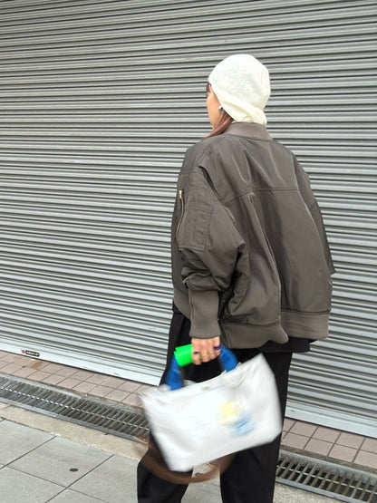 ナイロンツイルポンチョライクMA-1／trois