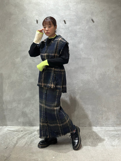 クラッシュツイードタイトスカート／the Nines