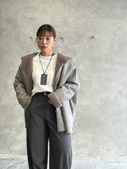 異素材ミックスカットソー／Dignite collier