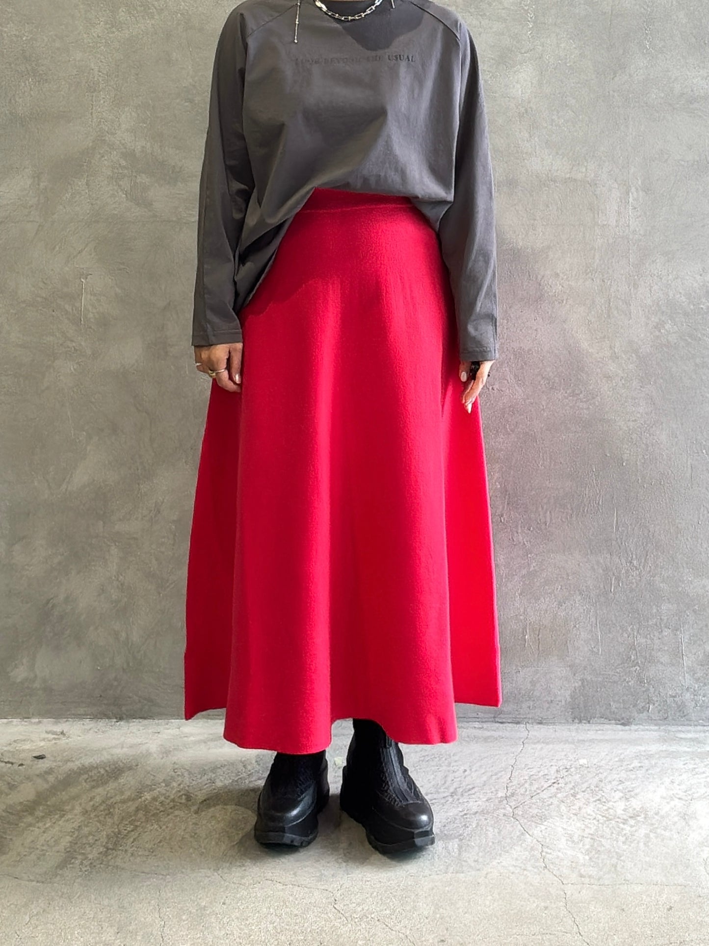 ミラノリブフレアスカート／palm RICHE