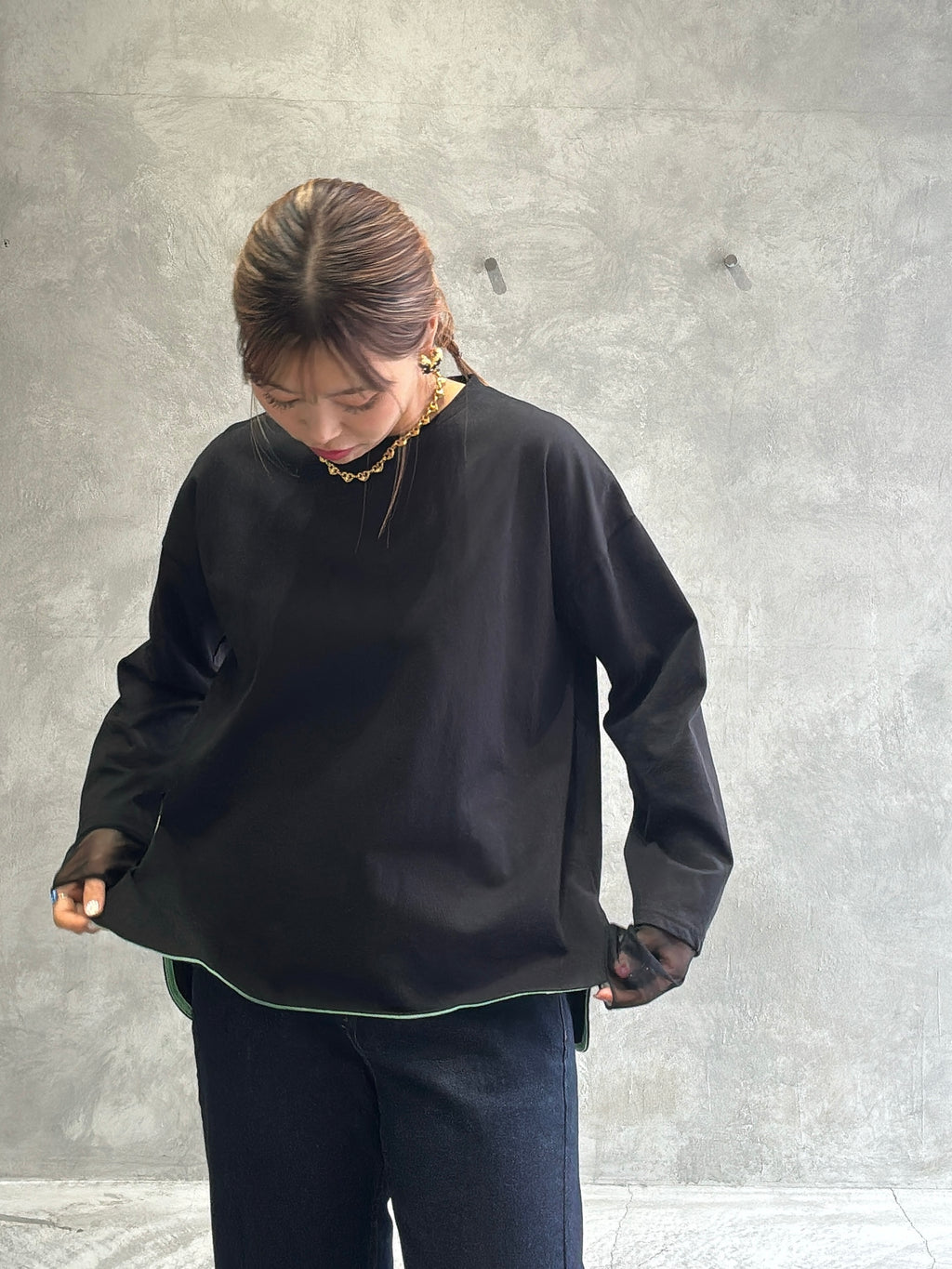 シアードッキング無地ロンT