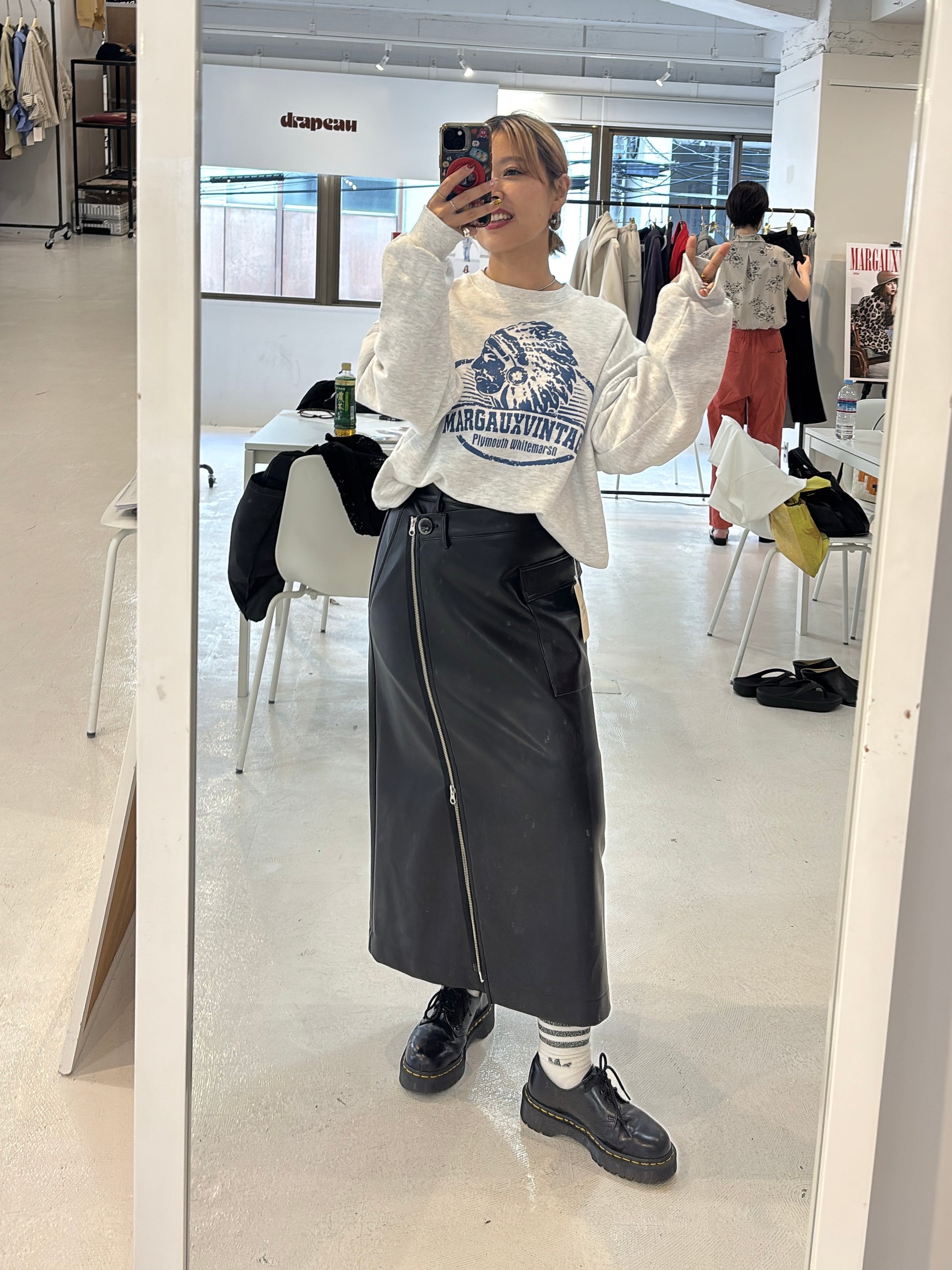 【予約⚡︎販売】レザーラップスカート／MG SK-26135-A／MARGAUX VINTAGE／2026 AW＃2