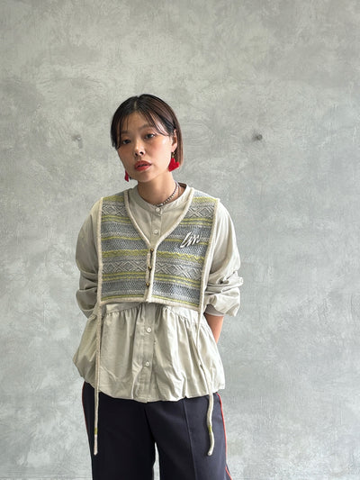 ジャガードVネックベスト／#8642701／LE MÉLANGE／2026 AW #1
