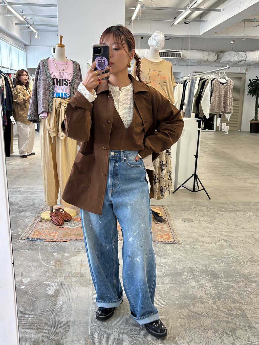 受付終了【予約販売】ECOスウェードシャツジャケット／8613801／LE MÉLANGE