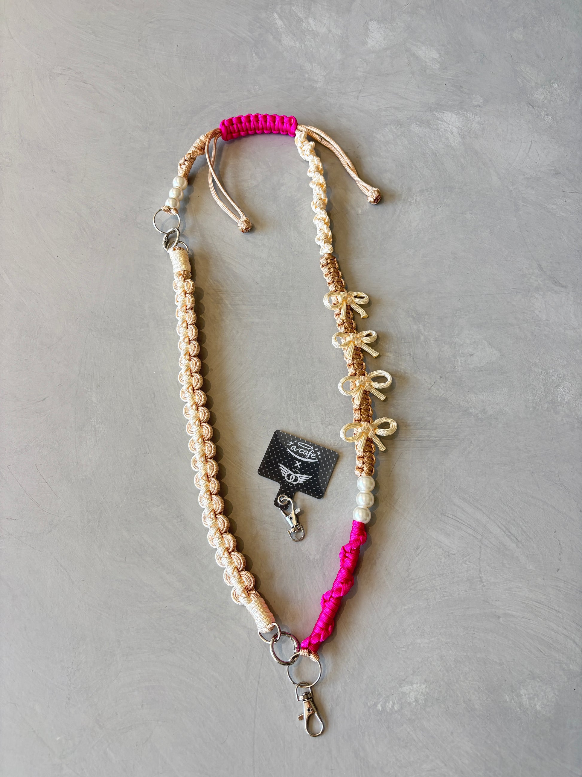 ⭐︎コラボ【予約販売】3wayパラコードショルダー／リボンパール／受注生産