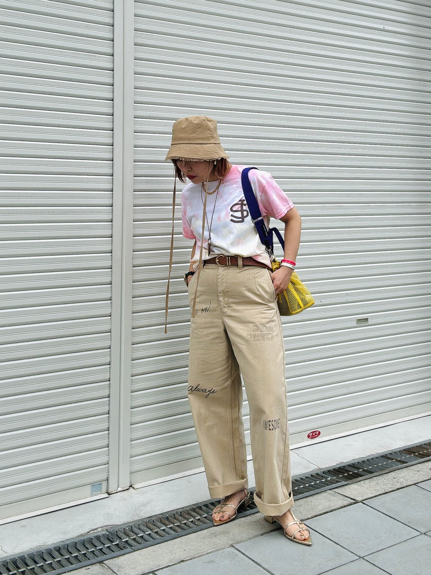 プリントコットンツイルパンツ／LE MÉLANGE