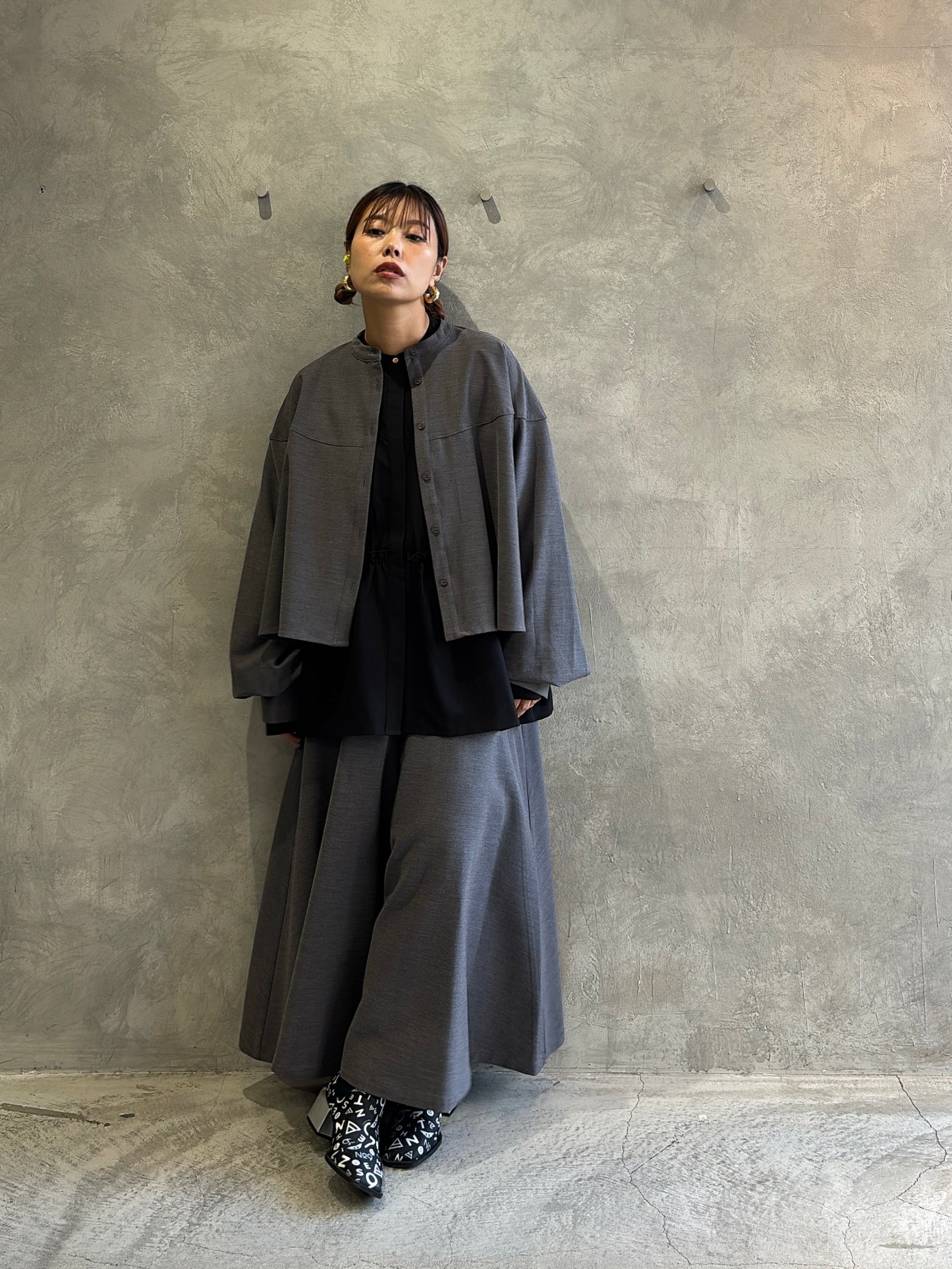 ラウンドヨークガウチョパンツ／CYAN tokyo