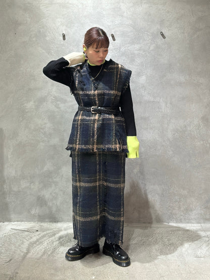 クラッシュツイードタイトスカート／the Nines